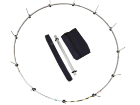 build the bottom of the hoop on the legs and vertical rods prepared parts